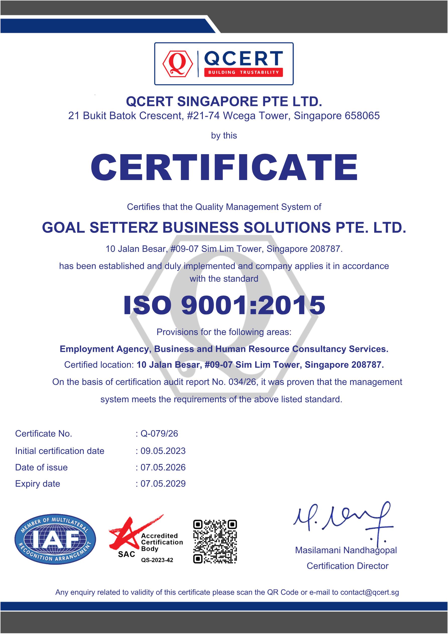 ISO 9001 Certification